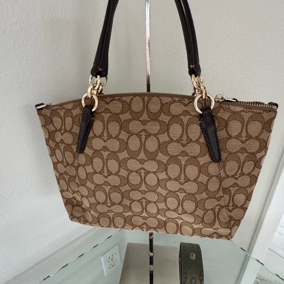 COACH Kelsey Small Signature Crossbody Satchel with Brown Leather Trim NWOT - Picture 10 of 10